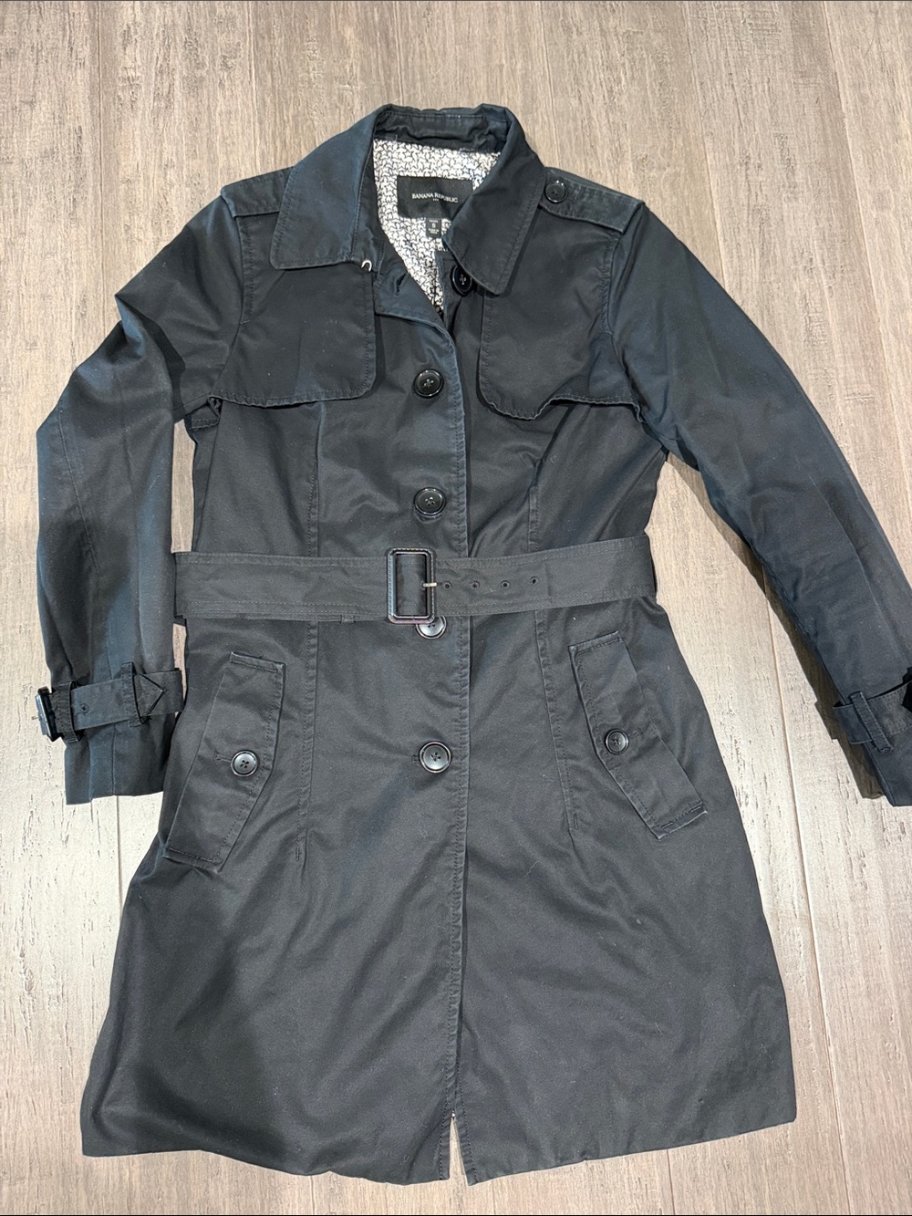 Banana Republic Black Women's Trench Coat with Belt